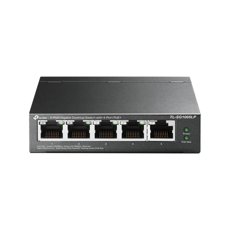  3 - Комутатор TP-LINK TL-SG1005LP 5xGE/4xPoE+ 40W некерований 250м