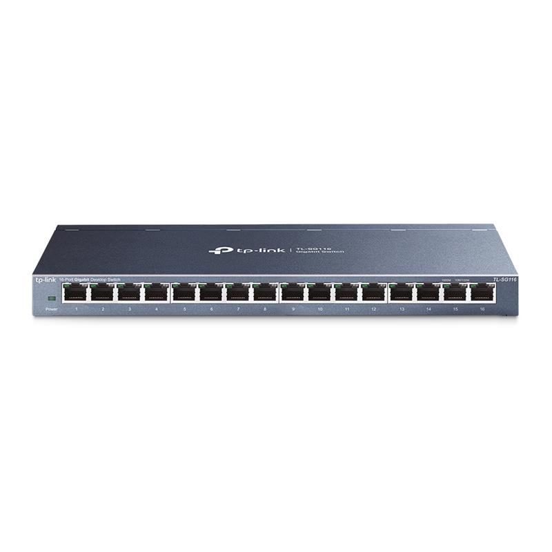  2 - Комутатор TP-LINK TL-SG116 16xGE некерований Метал. корпус