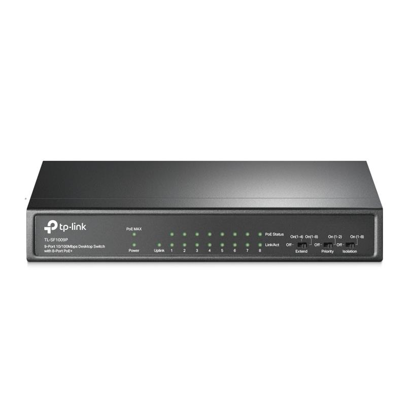  3 - Комутатор TP-LINK TL-SF1009P 9x1FE/8xPoE 65W некерований 250 м