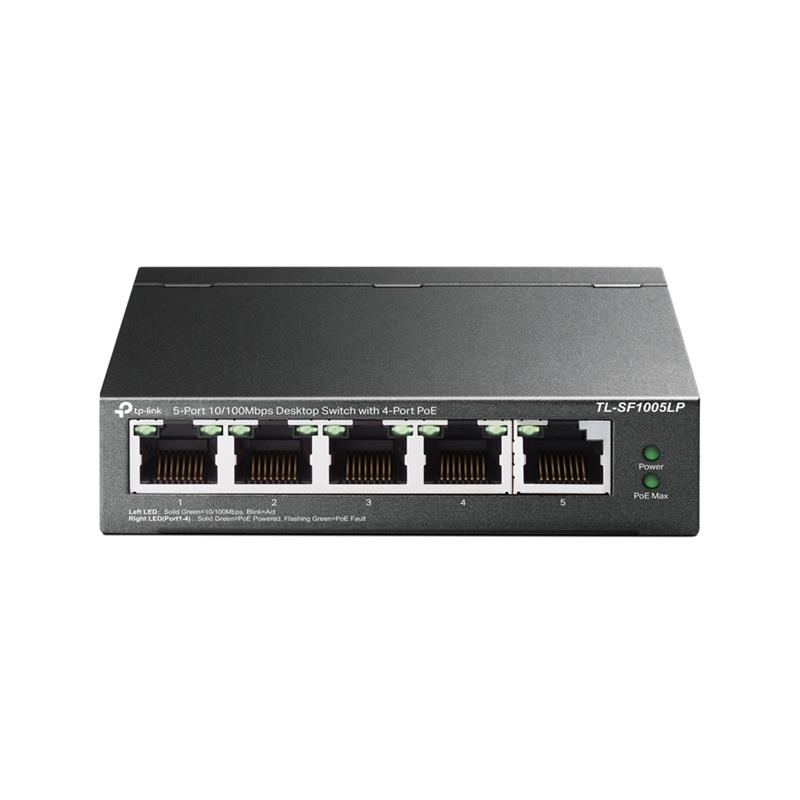  1 - Комутатор TP-LINK TL-SF1005LP 5x1FE/4xPoE 41W некерований 250м