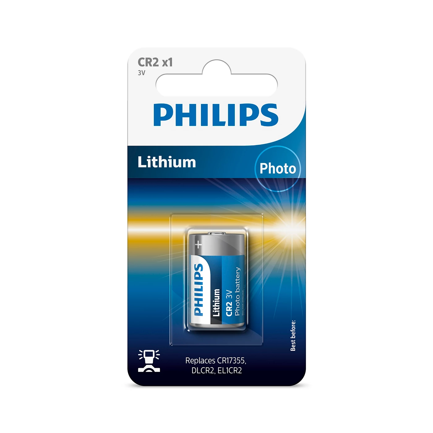  8 - Батарейка Philips CR2 bat Lithium 1шт (CR2/01B)