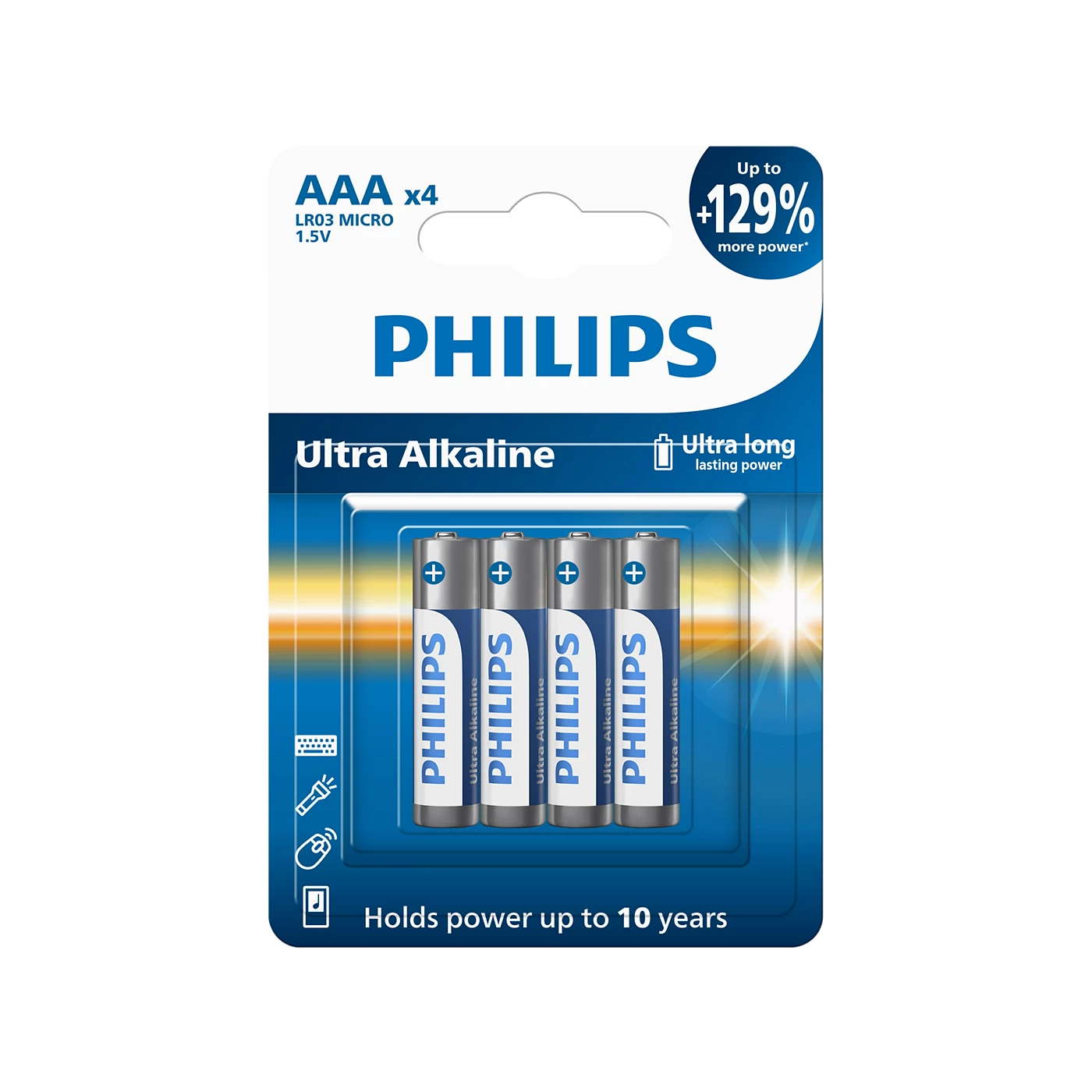  8 - Батарейка Philips AAA bat Alkaline 4шт PowerLife (LR03E4B/97)