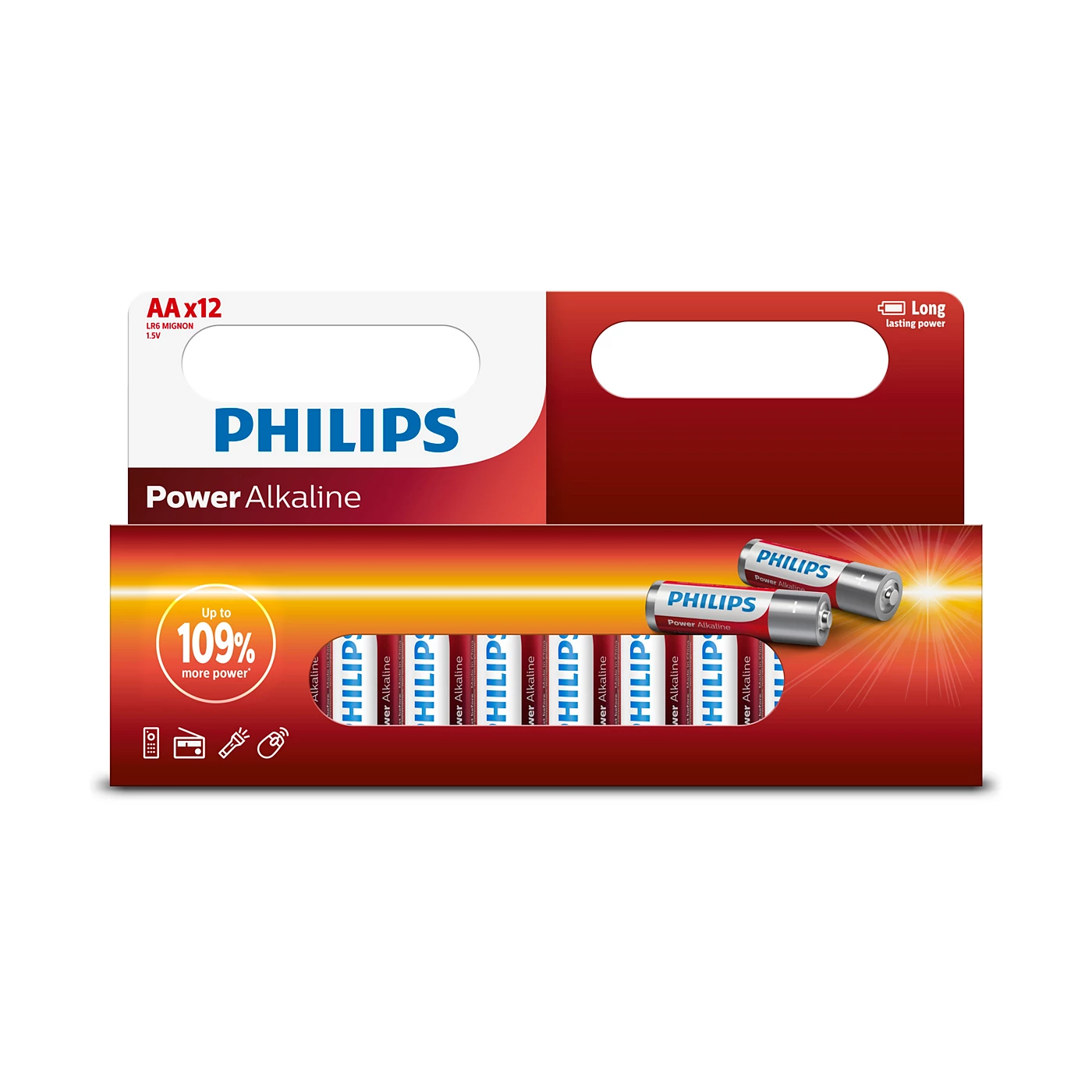  7 - Батарейка Philips AA bat Alkaline 12шт PowerLife (LR6P12W/10)