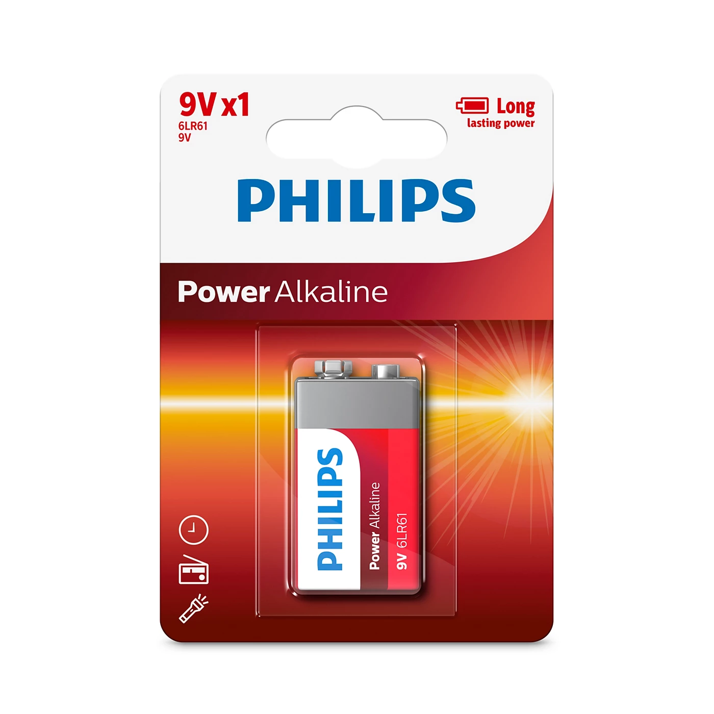  6 - Батарейка Philips Krona bat Alkaline 1шт PowerLife (6LR61P1B)