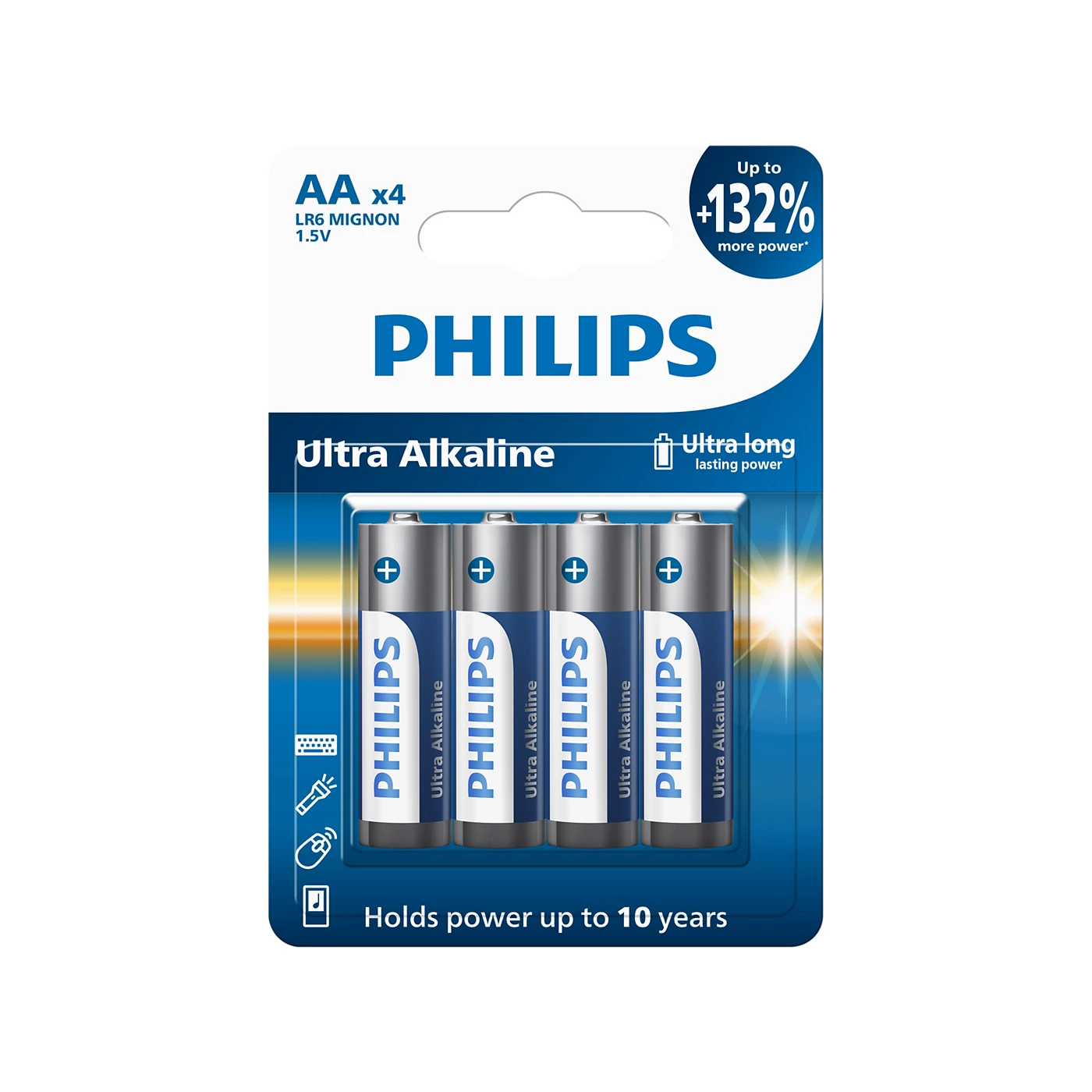  5 - Батарейка Philips AA bat Alkaline 4шт Ultra Alkaline (LR6E4B/97)