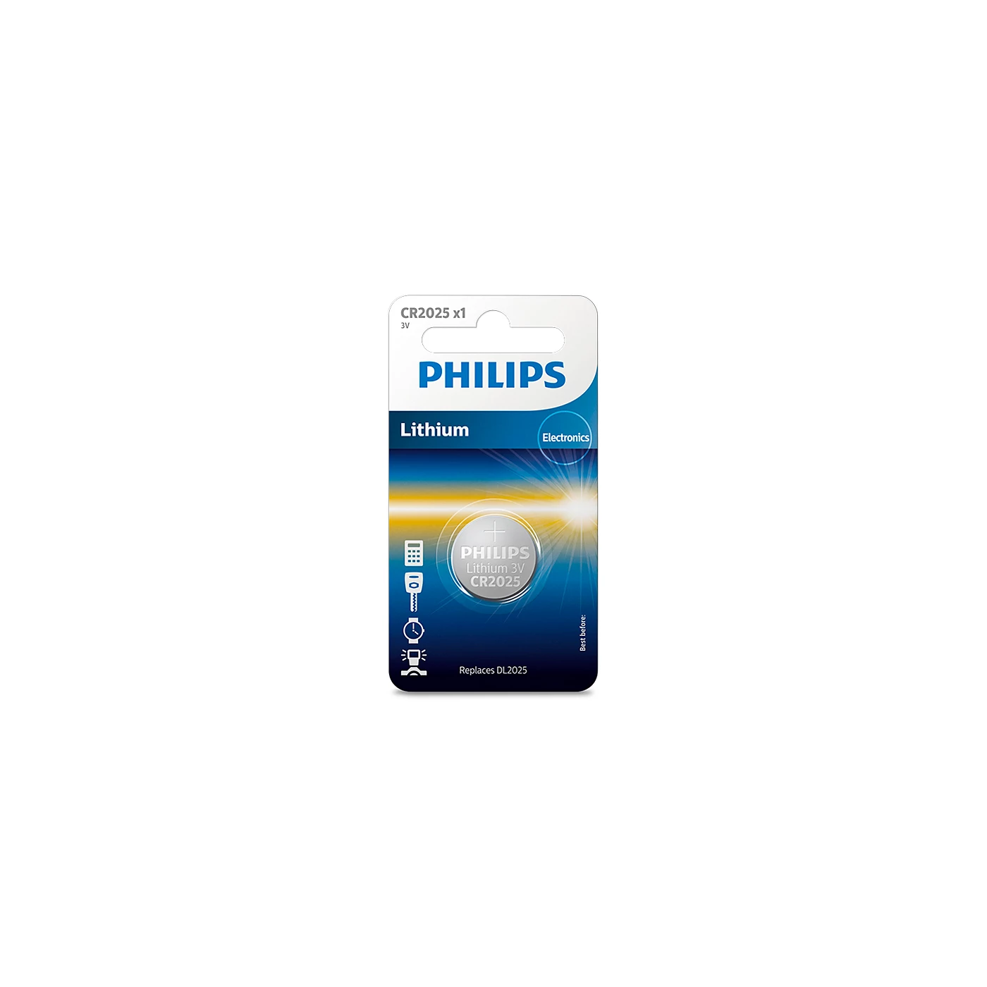  3 - Батарейка Philips CR-2025 bat(3B) Lithium 1шт (CR2025/01B)