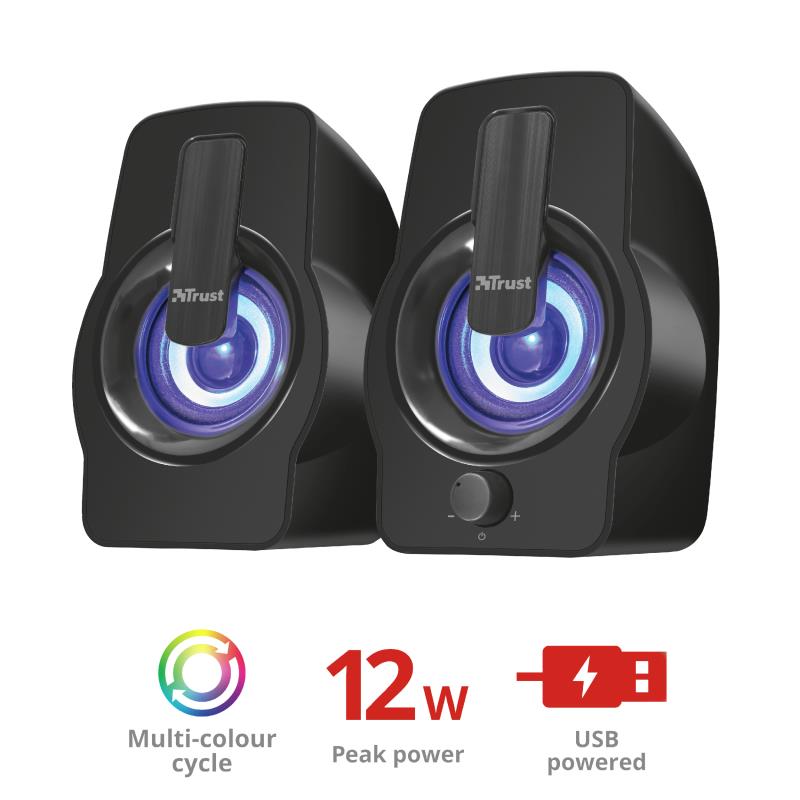  3 - Колонки для комп'ютера Trust Gemi RGB black USB (22948)