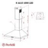 Витяжка купольна Perfelli K 6610 WH 1000 LED