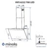 Витяжка декоративна похила Minola HVS 6222 BL/INOX 700 LED