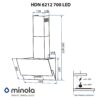 Витяжка декоративна похила Minola HDN 6212 IV 700 LED