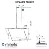 Витяжка декоративна похила Minola HVS 6232 WH/INOX 700 LED