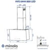 Витяжка декоративна похила Minola HVS 6444 BL 800 LED