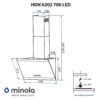 Витяжка декоративна похила Minola HDN 6202 BL/INOX 700 LED