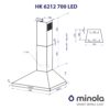 Витяжка купольна Minola HK 6212 BR 700 LED