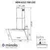 Витяжка декоративна похила Minola HDN 6222 WH/INOX 700 LED