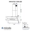 Витяжка декоративна похила Minola HVS 6732 BL 1100 LED