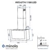 Витяжка декоративна похила Minola HVS 6774 BL 1100 LED