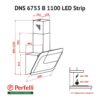 Витяжка декоративна похила Perfelli DNS 6753 B 1100 WH/BL LED Strip