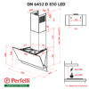 Витяжка декоративна похила Perfelli DN 6452 D 850 IV LED