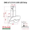 Витяжка декоративна похила Perfelli DNS 67123 B 1100 BL LED Strip