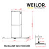 Витяжка декоративна Т-подібна WEILOR Slimline WP 6230 WH 1000 LED