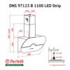 Витяжка декоративна похила Perfelli DNS 97123 B 1100 BL LED Strip