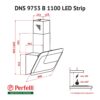 Витяжка декоративна похила Perfelli DNS 9753 B 1100 WH/BL LED Strip