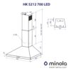 Витяжка купольна Minola HK 5212 WH 700 LED