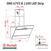 Витяжка декоративна похила Perfelli DNS 6793 B 1100 BL LED Strip