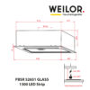 Витяжка повно вбудована WEILOR PBSR 52651 GLASS BL 1300 LED Strip