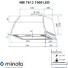 Витяжка повно вбудована Minola HBI 7612 BL 1000 LED