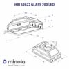 Витяжка повно вбудована Minola HBI 52622 BL GLASS 700 LED