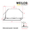 Витяжка повно вбудована WEILOR PBE 6230 GLASS BL 1100 LED