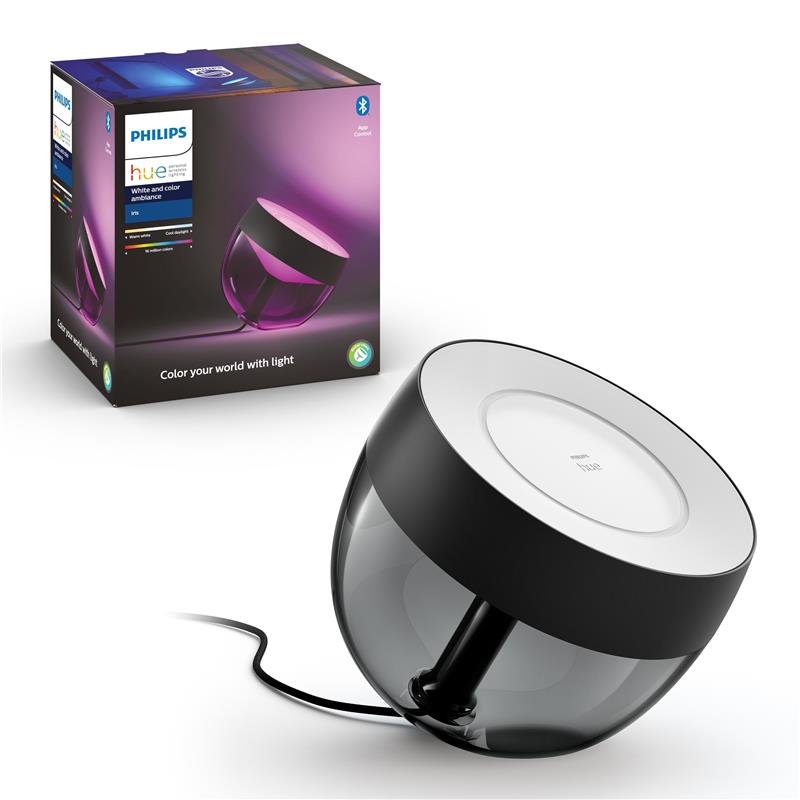  4 - Настільний світильник розумний Philips Hue Iris, 2000K-6500K, RGB, ZigBee, Bluetooth, димування, чорний 929002376201