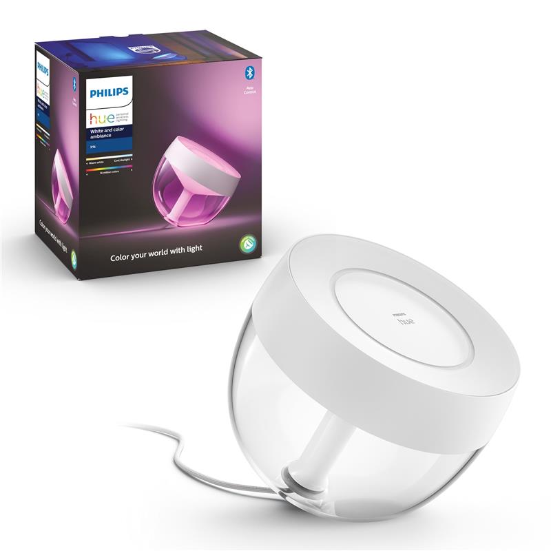  2 - Настільний світильник розумний Philips Hue Iris, 2000K-6500K, RGB, ZigBee, Bluetooth, димування, білий 929002376101