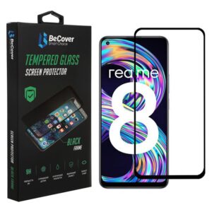  6 - Захисне скло BeCover для Realme 8 Black (706657)